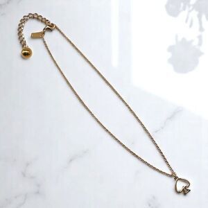 Kate spade Gold tone Signature Logo Pendant Charm‎ open spade designer necklace